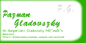 pazman gladovszky business card